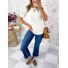 imageCicy Bell Womens Short Puff Sleeve Tops Crew Neck Ribbed Summer TShirts Loose Fit Flowy Tunic BlousesWhite