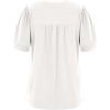 imageCicy Bell Womens Short Puff Sleeve Tops Crew Neck Ribbed Summer TShirts Loose Fit Flowy Tunic BlousesWhite