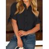 imageCicy Bell Womens Short Sleeve Button Down Shirts Summer Casual Collared Tops Loose Fit Bow BlousesBlack