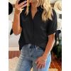 imageCicy Bell Womens Short Sleeve Button Down Shirts Summer Casual Collared Tops Loose Fit Bow BlousesBlack