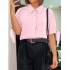 imageCicy Bell Womens Short Sleeve Button Down Shirts Summer Casual Collared Tops Loose Fit Bow BlousesPink