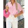 imageCicy Bell Womens Short Sleeve Button Down Shirts Summer Casual Collared Tops Loose Fit Bow BlousesPink
