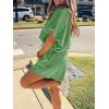 imageCicy Bell Womens Summer 2 Piece Short Sets Puff Sleeve Cropped Tops and Shorts Casual Loose Outfits Comfy Lounge SetsArmy Green