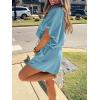 imageCicy Bell Womens Summer 2 Piece Short Sets Puff Sleeve Cropped Tops and Shorts Casual Loose Outfits Comfy Lounge SetsBluish Gray