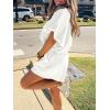 imageCicy Bell Womens Summer 2 Piece Short Sets Puff Sleeve Cropped Tops and Shorts Casual Loose Outfits Comfy Lounge SetsWhite