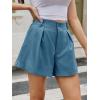 imageCicy Bell Womens Summer Elastic High Waisted Shorts Pleated Wide Leg Trendy Casual A Line Comfy ShortsBlue Gray
