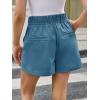 imageCicy Bell Womens Summer Elastic High Waisted Shorts Pleated Wide Leg Trendy Casual A Line Comfy ShortsBlue Gray