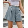imageCicy Bell Womens Summer Elastic High Waisted Shorts Pleated Wide Leg Trendy Casual A Line Comfy ShortsGrey