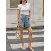 imageCicy Bell Womens Summer Elastic High Waisted Shorts Pleated Wide Leg Trendy Casual A Line Comfy ShortsGrey