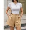 imageCicy Bell Womens Summer Elastic High Waisted Shorts Pleated Wide Leg Trendy Casual A Line Comfy ShortsKhaki