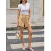 imageCicy Bell Womens Summer Elastic High Waisted Shorts Pleated Wide Leg Trendy Casual A Line Comfy ShortsKhaki