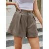 imageCicy Bell Womens Summer Elastic High Waisted Shorts Pleated Wide Leg Trendy Casual A Line Comfy ShortsMocha Brown