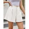 imageCicy Bell Womens Summer Elastic High Waisted Shorts Pleated Wide Leg Trendy Casual A Line Comfy ShortsWhite