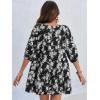 imageCicy Bell Womens Summer Floral Romper Loose Scoop Neck Lantern Sleeve Short Jumpsuits Front Tie Beach Outfits Black XXLarge