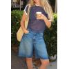 imageCicy Bell Womens Summer High Waisted Jeans Shorts Casual Wide Leg Bermuda Jorts Baggy Denim Shorts with PocketsBlue