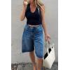imageCicy Bell Womens Summer High Waisted Jeans Shorts Casual Wide Leg Bermuda Jorts Baggy Denim Shorts with PocketsNavy