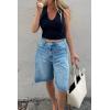 imageCicy Bell Womens Summer High Waisted Jeans Shorts Casual Wide Leg Bermuda Jorts Baggy Denim Shorts with PocketsSky Blue