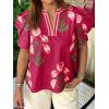 imageCicy Bell Womens Summer Puff Sleeve Blouses Casual Dressy V Neck Color Block Tops Loose Fit Boho Floral Printed Tee ShirtsBurgundy
