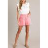 imageCicy Bell Womens Tweed Summer Shorts High Waisted Wide Leg Casual Dressy Shorts with Front Pocket Watermelon Red