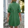 imageCicy Bell Womens V Neck Babydoll Mini Dress Short Puff Sleeve Summer Casual Swing Dresses with PocketsGreen