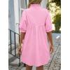 imageCicy Bell Womens V Neck Babydoll Mini Dress Short Puff Sleeve Summer Casual Swing Dresses with PocketsPink