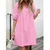 imageCicy Bell Womens V Neck Babydoll Mini Dress Short Puff Sleeve Summer Casual Swing Dresses with PocketsPink