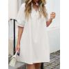 imageCicy Bell Womens V Neck Babydoll Mini Dress Short Puff Sleeve Summer Casual Swing Dresses with PocketsWhite