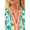 imageCicy Bell Womens V Neck Floral Mini Dress Short Puff Sleeve Patchwork Summer Casual Boho DressesGreen