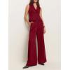 imageCicy Bell Womens Vest Sets Summer 2 Piece Outfits Button Crop Blazer Vest and Wide Leg Pant SuitsBurgundy