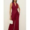 imageCicy Bell Womens Vest Sets Summer 2 Piece Outfits Button Crop Blazer Vest and Wide Leg Pant SuitsBurgundy