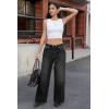imageCicy Bell Womens Wide Leg Baggy Jeans High Waisted Boyfriend Loose Denim Pants with PocketsBlack