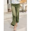imageCicy Bell Womens Wide Leg Jeans High Waisted Baggy Stretchy Front Seam Denim Pants with PocketsArmy Green