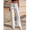imageCicy Bell Womens Wide Leg Jeans High Waisted Baggy Stretchy Front Seam Denim Pants with PocketsWhite