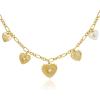 imageCicy Bell 18K Gold Plated Necklace for Women Chunky Charm Necklace Diamond Love Heart Sun Charms Valentines Day Wedding Lucky Pendants Jewelry Gift 197Style Diamond Love Heart