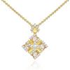 imageCicy Bell 18k Gold Plated Necklace for Women Dainty Cubic Zirconia Floral Square Pendant Necklaces Birthday Lucky Valentines Day Jewelry GiftsGold