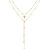 imageCicy Bell 18k Gold Plated Y Shaped Pendant Necklace for Women Butterfly Dainty Bead Chain Drop Necklace Trend Jewelry Gift 177  19 ExtenderStyle BGold
