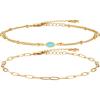 imageCicy Bell Ankle Bracelets for Women 18K Gold Marquise Opal Layered Anklets Non Tarnish Summer Beach Jewelry GiftAnkle Bracelets