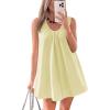 imageCicy Bell Womens Babydoll Tank Mini Dress Scoop Neck Summer Sleeveless Short Sundress Vacation Beach Dresses with PocketsYellow