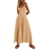 imageCicy Bell Womens Casual Wide Leg Jumpsuits Summer Spaghetti Strap Sleeveless Cut Out Loose Long Pant Rompers with PocketsApricot