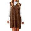 imageCicy Bell Womens Oversized Sweater Vest Dress V Neck Sleeveless Fall Trendy Casual Knit Cable Mini DressesBrown