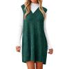 imageCicy Bell Womens Oversized Sweater Vest Dress V Neck Sleeveless Fall Trendy Casual Knit Cable Mini DressesDark Green