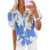 imageCicy Bell Womens Puff Sleeve Button Down Shirts Floral Print Summer Casual Tops Boho Loose Fit Collared BlouseLight Blue
