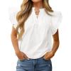 imageCicy Bell Womens Ruffle Cap Sleeve Blouses V Neck Dressy Casual Tops Summer Sleeveless Cotton ShirtsWhite