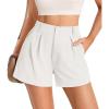 imageCicy Bell Womens Summer Elastic High Waisted Shorts Pleated Wide Leg Trendy Casual A Line Comfy ShortsWhite