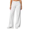 imageCicy Bell Womens Wide Leg Jeans High Waisted Baggy Stretchy Front Seam Denim Pants with PocketsWhite