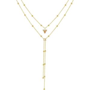 imageCicy Bell 18k Gold Plated Y Shaped Pendant Necklace for Women Butterfly Dainty Bead Chain Drop Necklace Trend Jewelry Gift 177  19 ExtenderStyle BGold