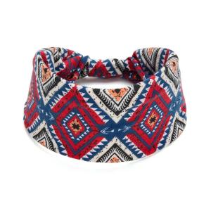 imageCicy Bell Headband for Women Boho Yoga Workout Vintage Traditional Folk Patterns Head Wrap Trendy Running Hiking Cycling HairbandWhiteRed