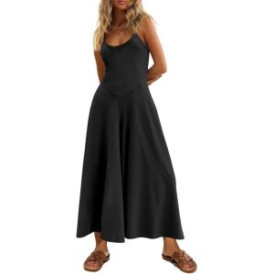 imageCicy Bell Womens Casual Wide Leg Jumpsuits Summer Spaghetti Strap Sleeveless Cut Out Loose Long Pant Rompers with PocketsBlack