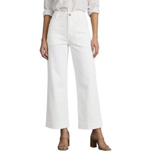 imageCicy Bell Womens Cropped Wide Leg Jeans Stretchy High Waisted Trendy Capri Baggy Denim Ankle Pants with PocketsWhite