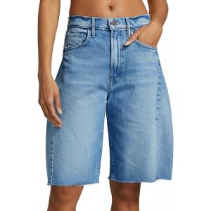 imageCicy Bell Womens Summer High Waisted Jeans Shorts Casual Wide Leg Bermuda Jorts Baggy Denim Shorts with PocketsSky Blue